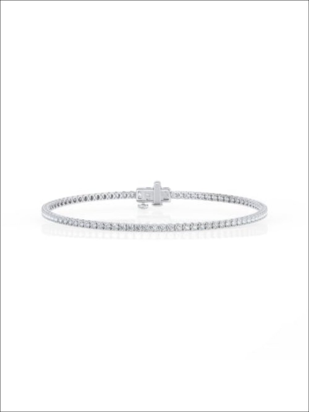 Men's Sterling Silver Lab Grown Diamond Tennis Bracelet 3 Carat 8 In